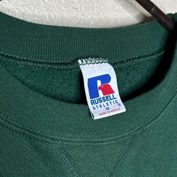 Vintage 90s Russell Athletic Green Blank Sweatshirt Medium - Picture 5 of 5
